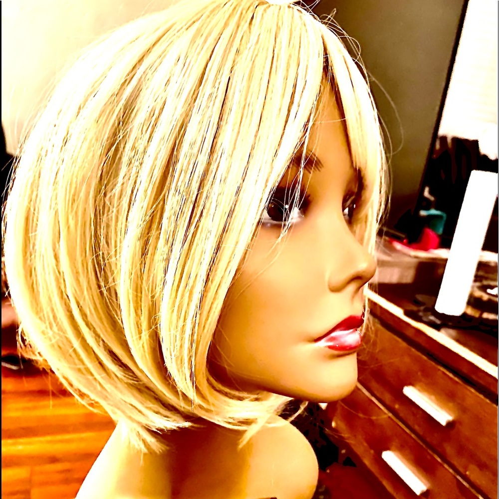 Platinum blonde short wig, wigs, natural wig, synthetic wig, lacefront wig, wigs